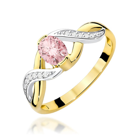 GREMARI Yellow Gold engagement ring with Oval 0.50 ct Central and 0.05 ct Sideline Lab-grown Diamonds