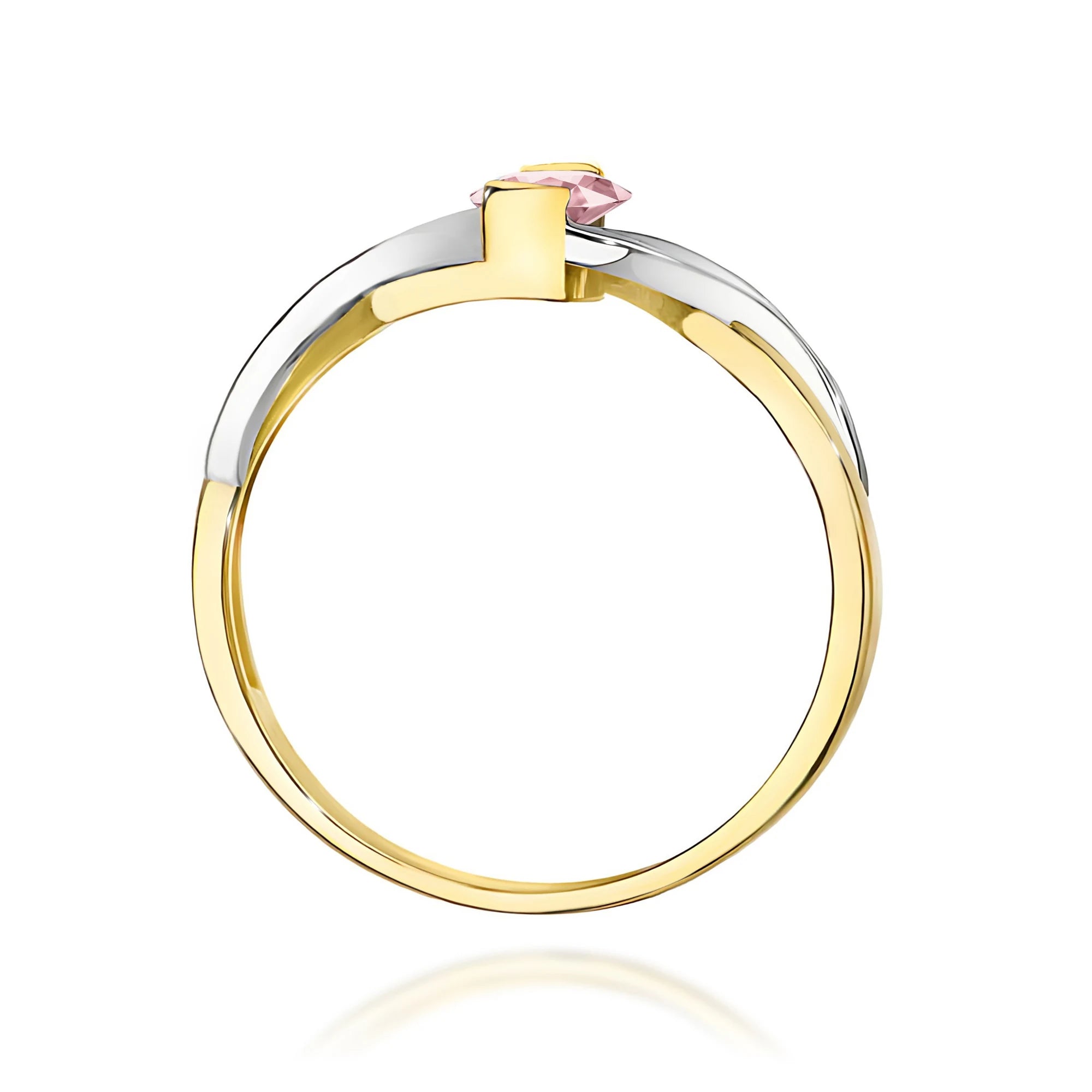 GREMARI 14K (585) Yellow Gold engagement ring with Oval 0.50 ct Central and 0.05 ct Sideline Lab-grown Diamonds