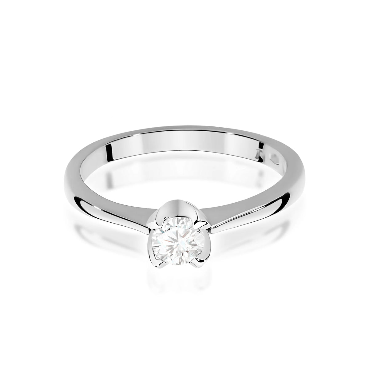 White Gold engagement ring with Round 0.30 ct Lab-grown Diamond by GREMARI, 14K (585) gold