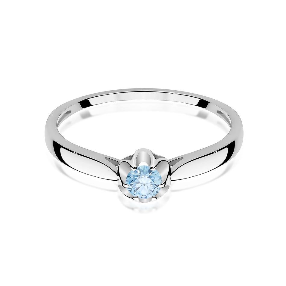 White Gold engagement ring with Round 0.15 ct Lab-grown Diamond by GREMARI, 14K (585) gold