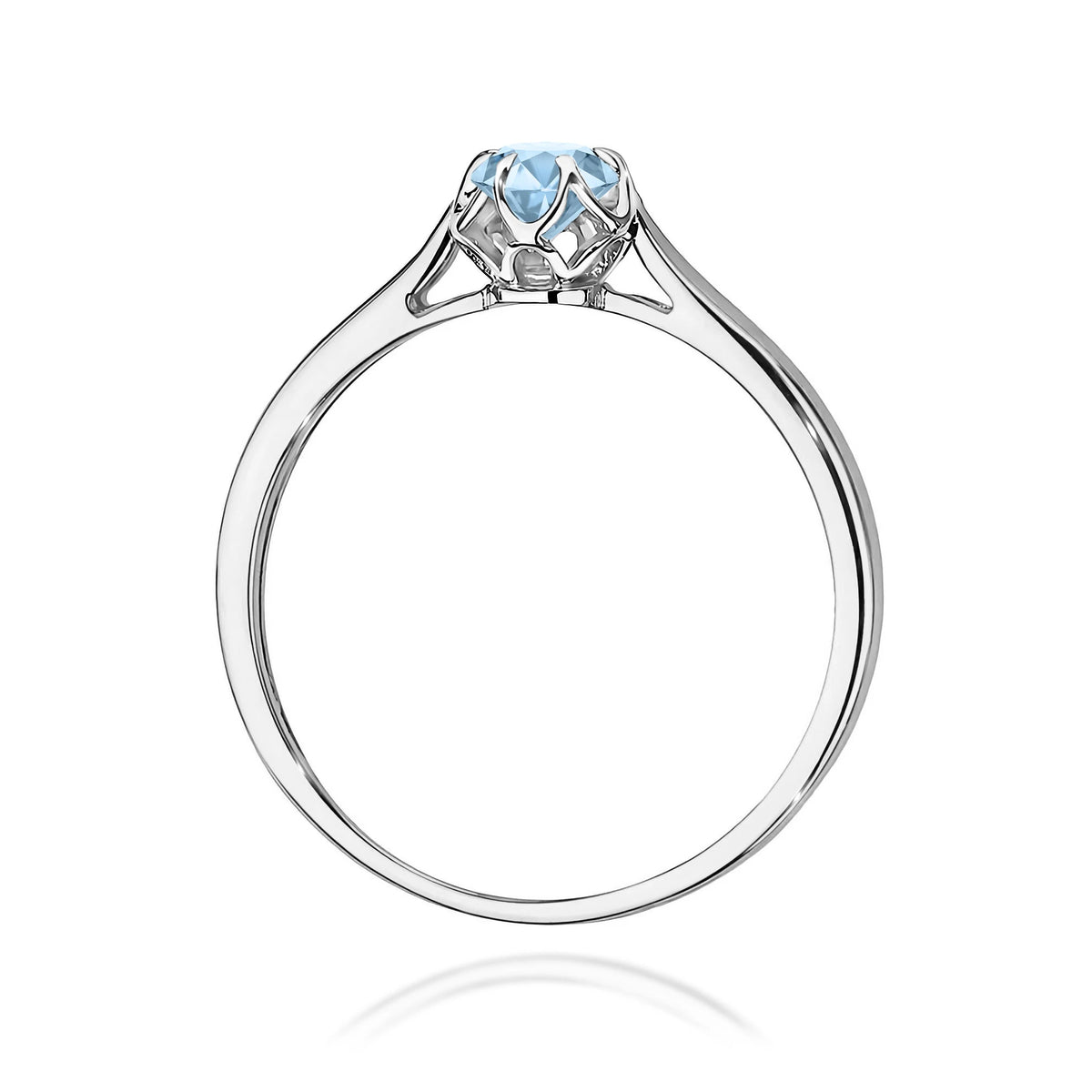 GREMARI 14K (585) White Gold engagement ring with Round 0.15 ct Lab-grown Diamond