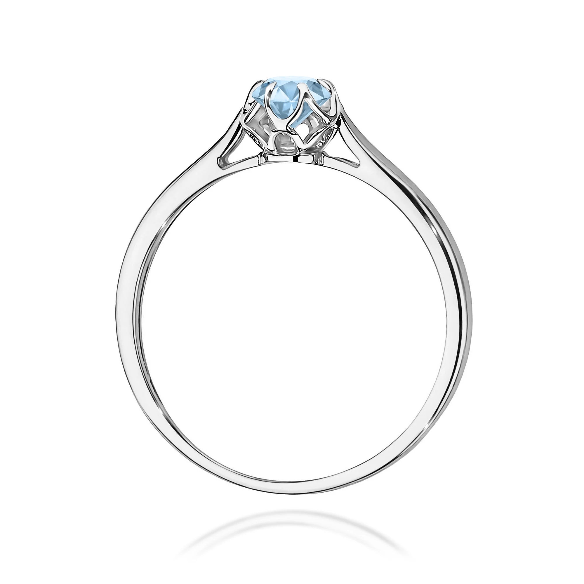 GREMARI 14K (585) White Gold engagement ring with Round 0.15 ct Lab-grown Diamond