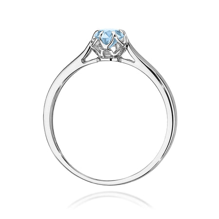 GREMARI 14K (585) White Gold engagement ring with Round 0.15 ct Lab-grown Diamond