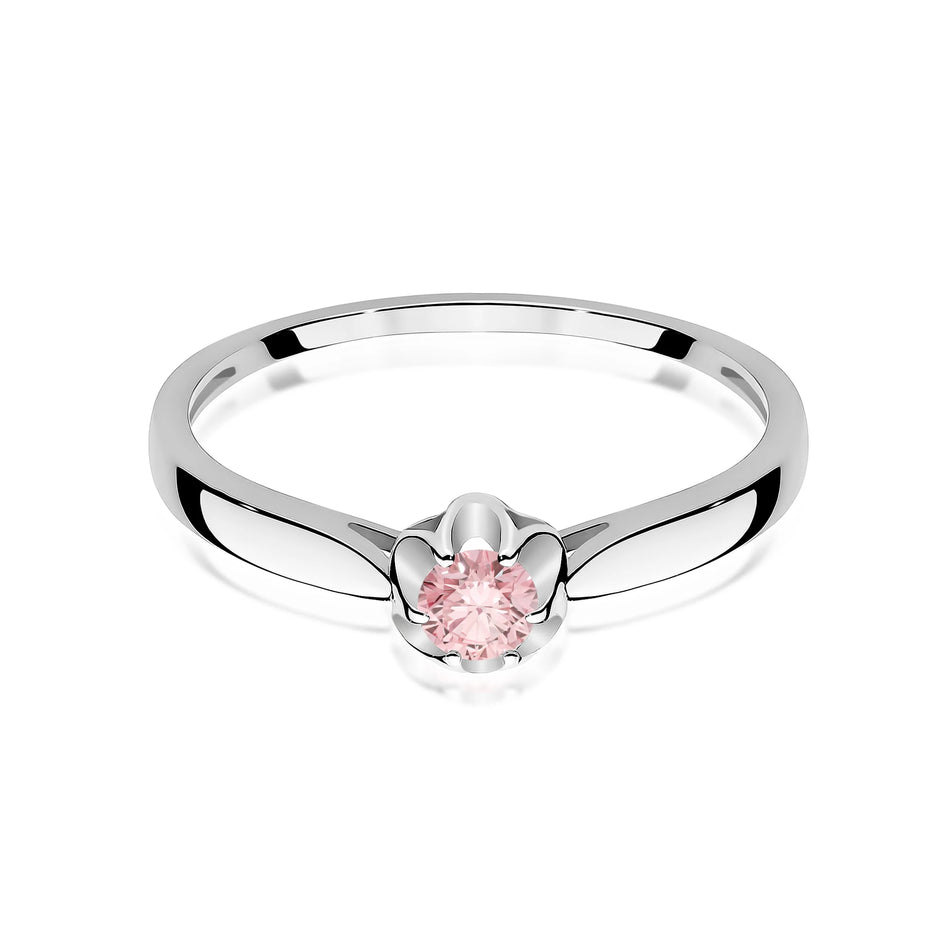 White Gold engagement ring with Round 0.15 ct Lab-grown Diamond by GREMARI, 14K (585) gold