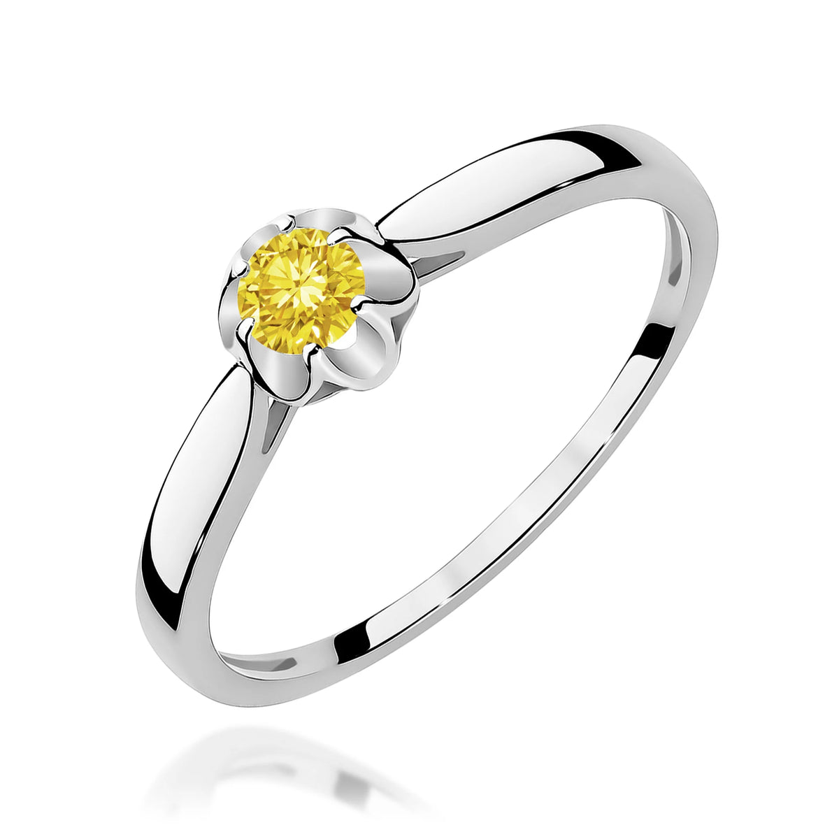GREMARI White Gold engagement ring with Round 0.15 ct Lab-grown Diamond