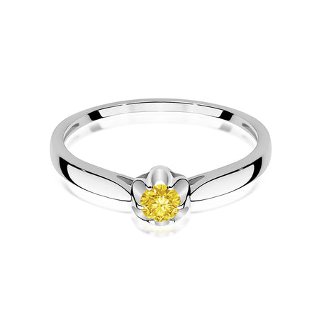 White Gold engagement ring with Round 0.15 ct Lab-grown Diamond by GREMARI, 14K (585) gold