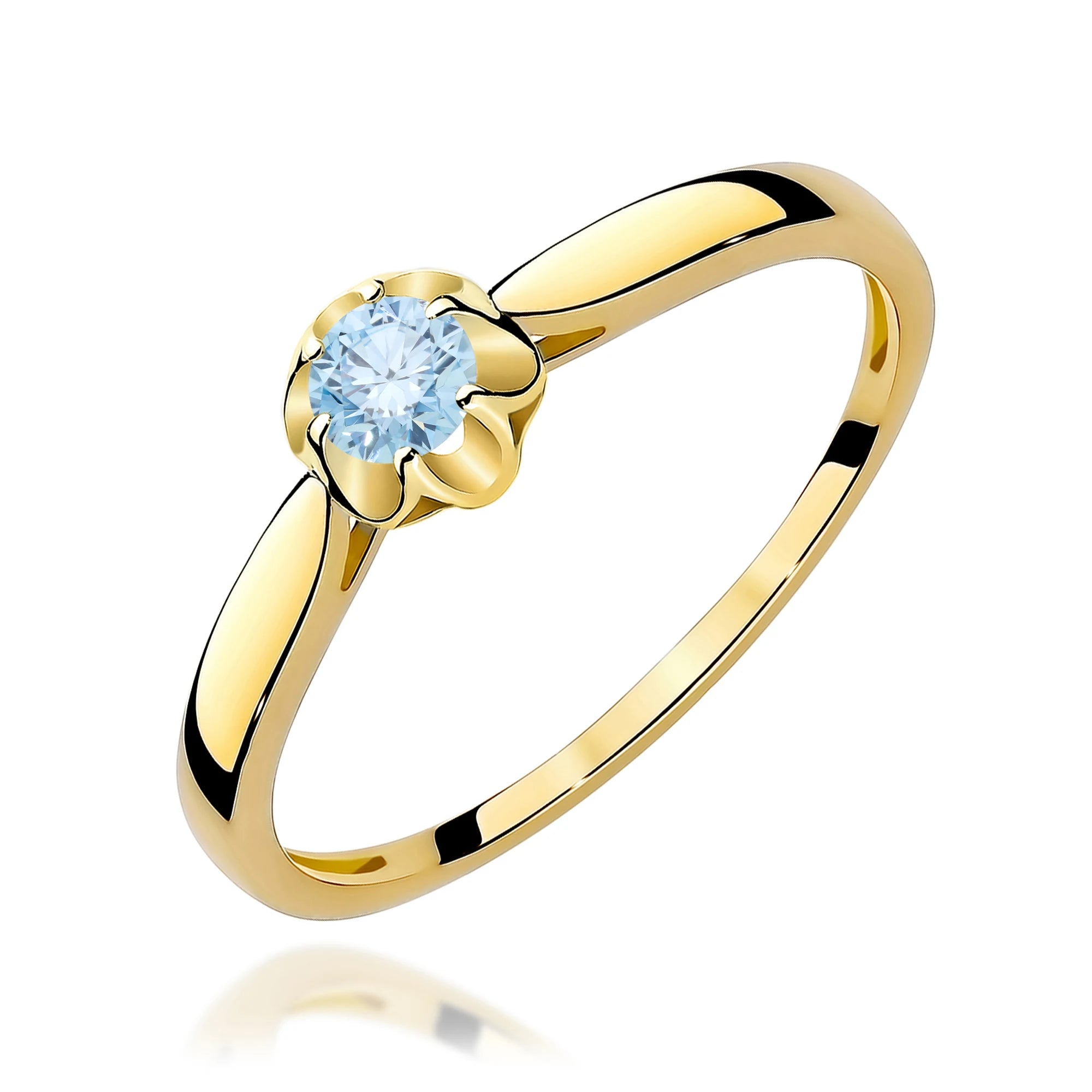 GREMARI Yellow Gold engagement ring with Round 0.15 ct Lab-grown Diamond
