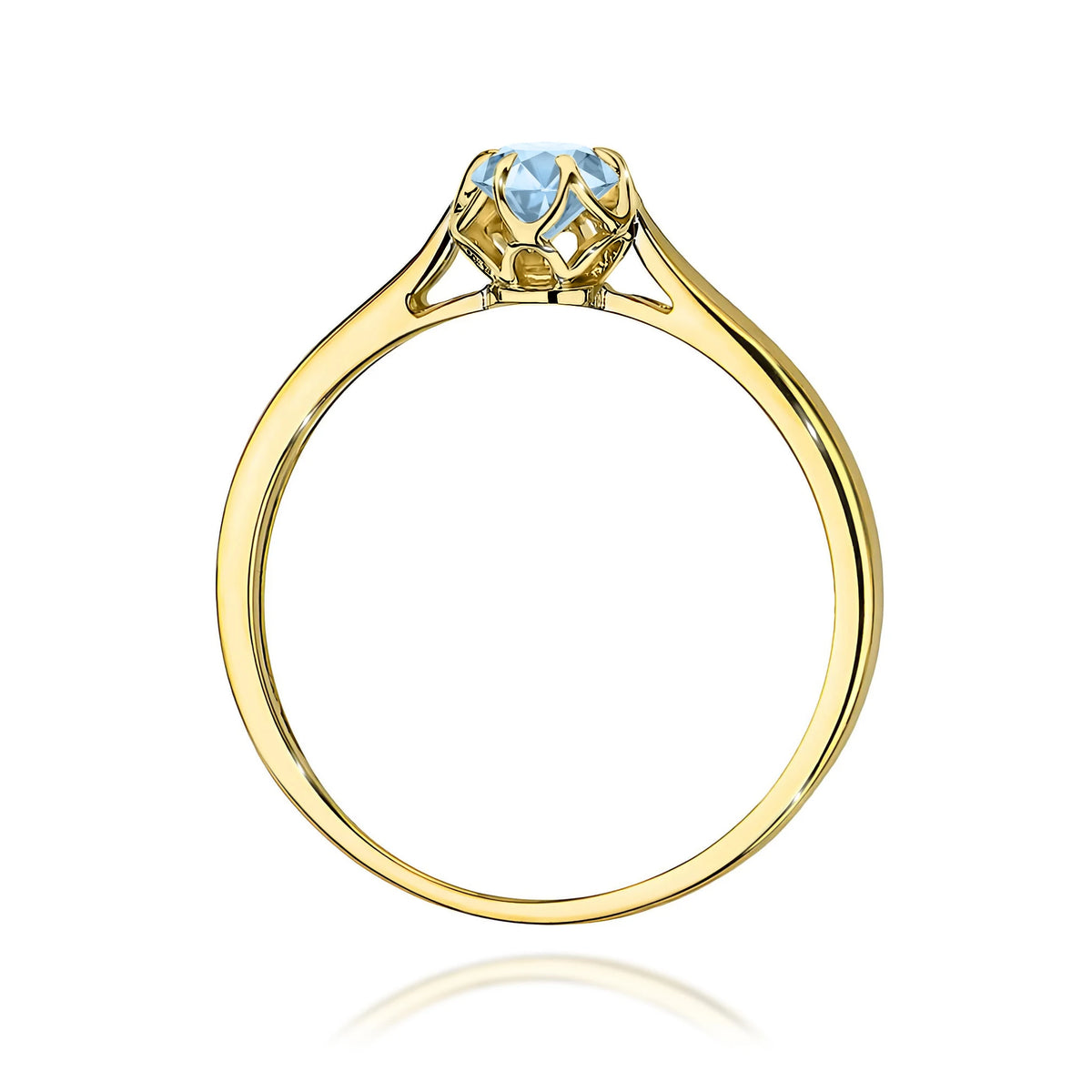 GREMARI 14K (585) Yellow Gold engagement ring with Round 0.15 ct Lab-grown Diamond