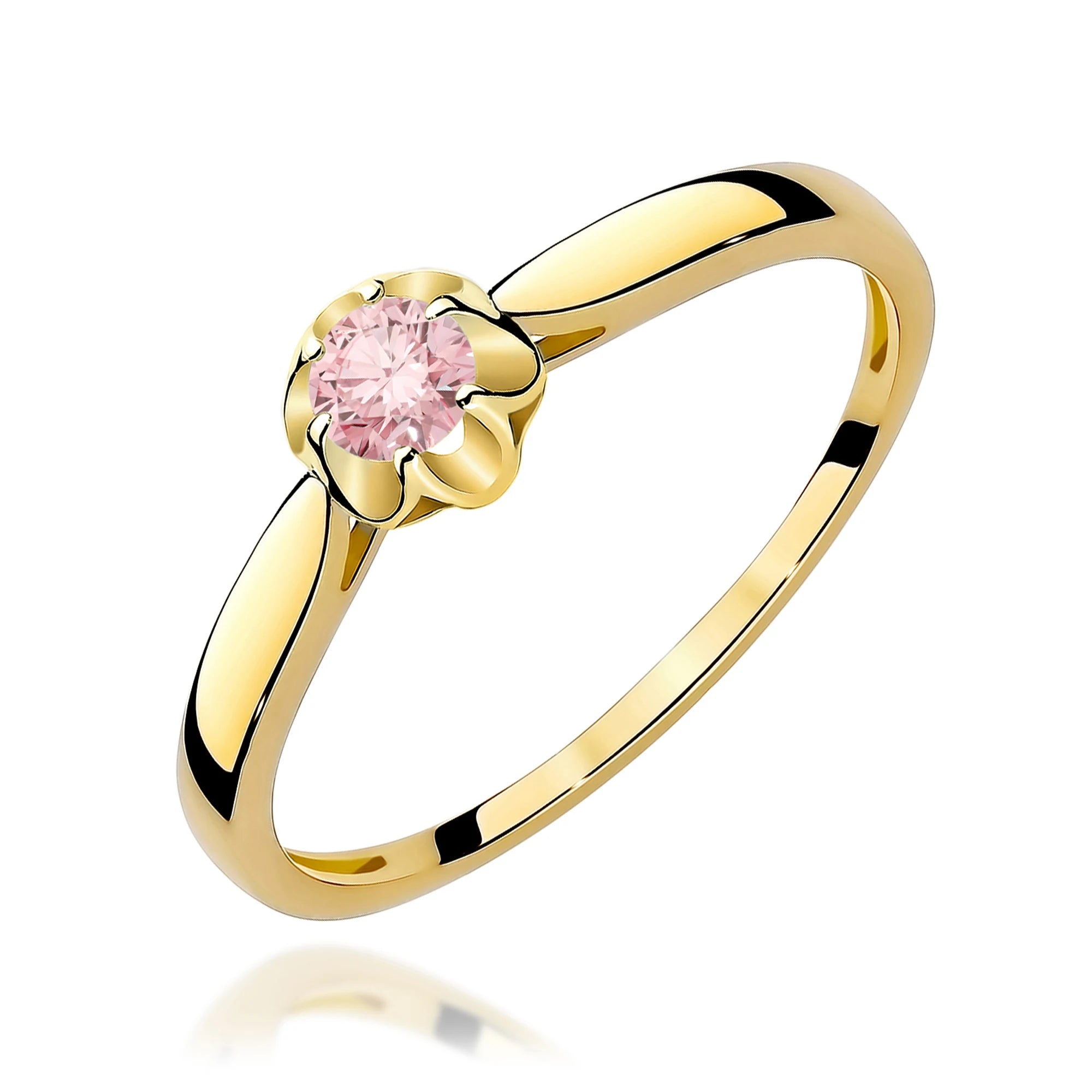 GREMARI Yellow Gold engagement ring with Round 0.15 ct Lab-grown Diamond
