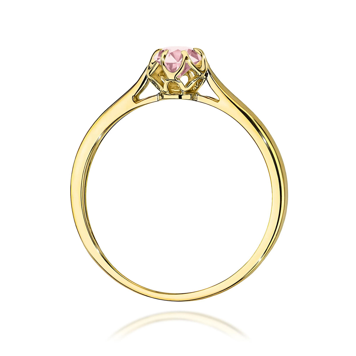 GREMARI 14K (585) Yellow Gold engagement ring with Round 0.15 ct Lab-grown Diamond