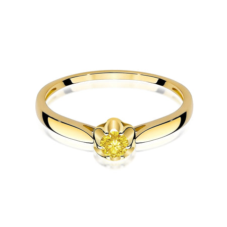 Yellow Gold engagement ring with Round 0.15 ct Lab-grown Diamond by GREMARI, 14K (585) gold
