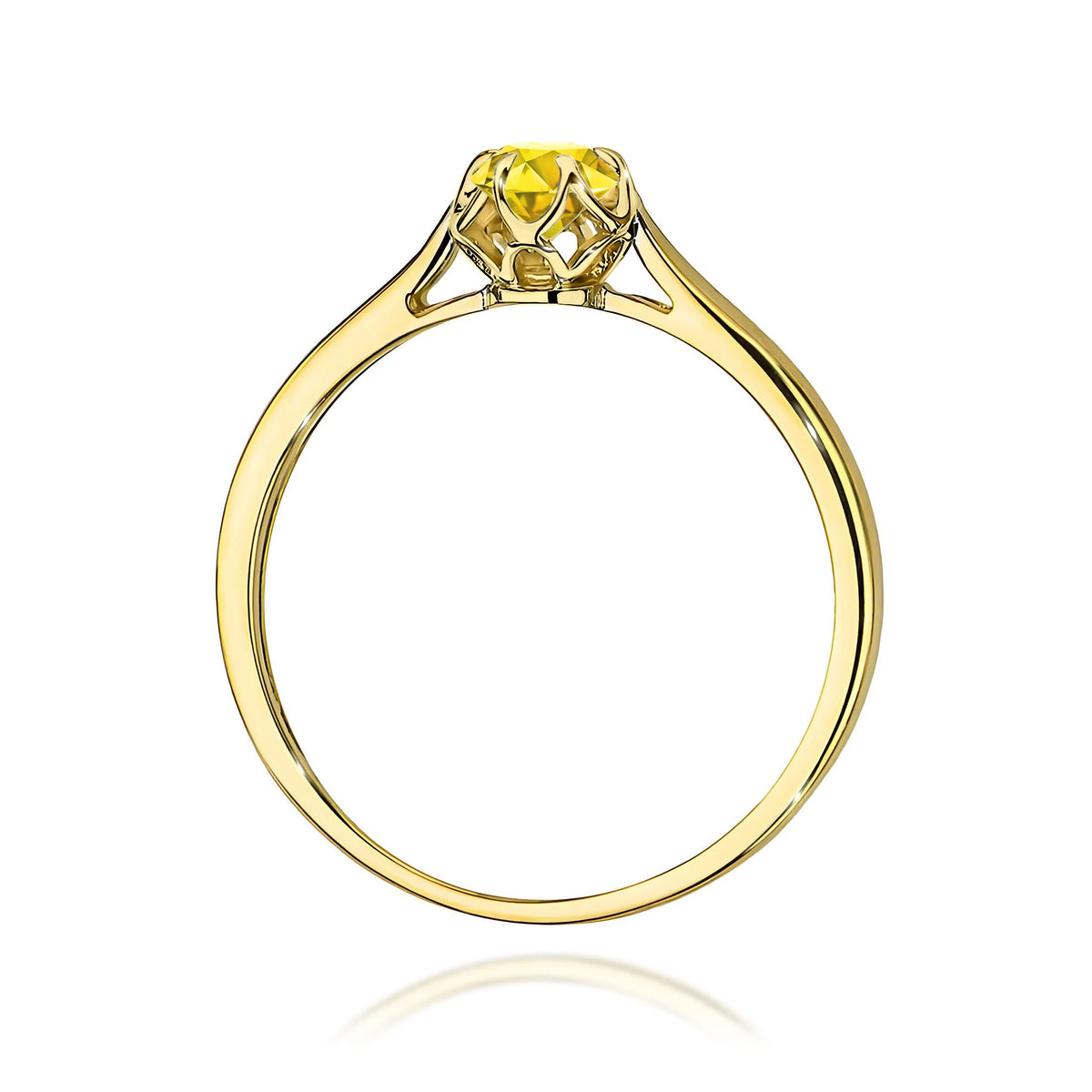 GREMARI 14K (585) Yellow Gold engagement ring with Round 0.15 ct Lab-grown Diamond