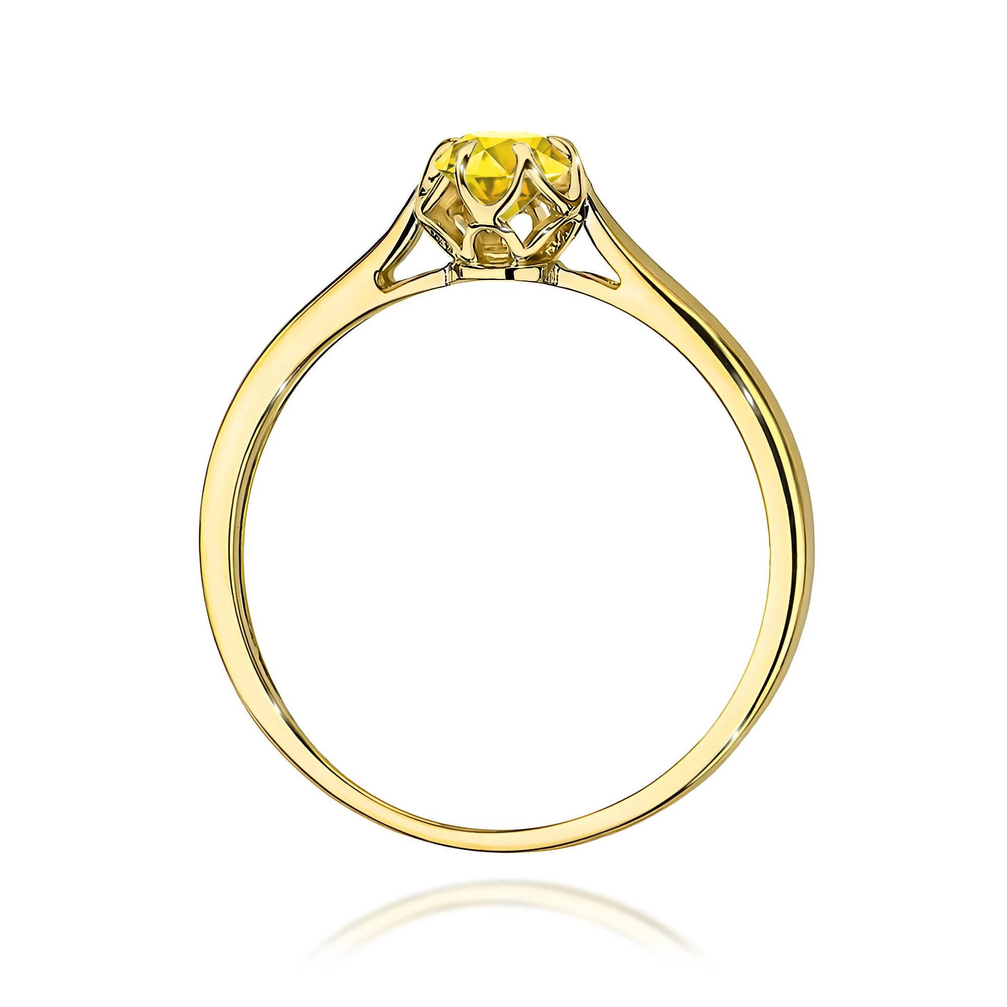 GREMARI 14K (585) Yellow Gold engagement ring with Round 0.15 ct Lab-grown Diamond