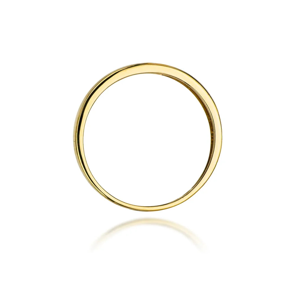 Prsteň z žltého zlata so srdcovým motívom a diamantmi 0,026 ct