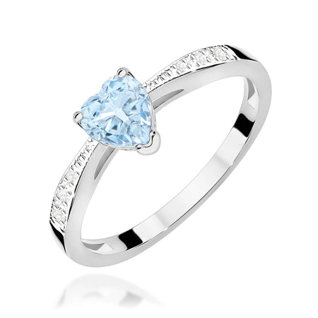 GREMARI White Gold engagement ring with Heart 0.50 ct Central and 0.03 ct Sideline Lab-grown Diamonds