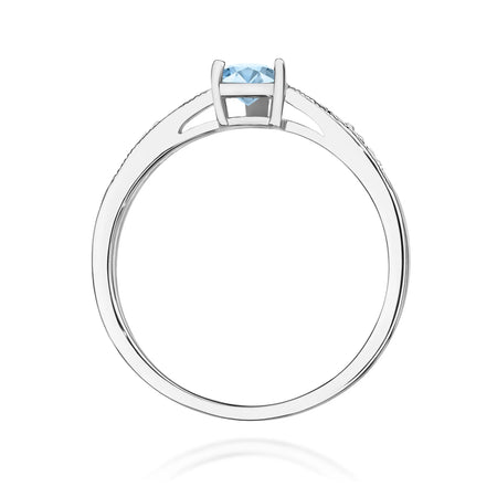 GREMARI 14K (585) White Gold engagement ring with Heart 0.50 ct Central and 0.03 ct Sideline Lab-grown Diamonds