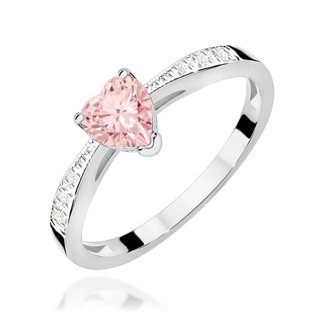 GREMARI White Gold engagement ring with Heart 0.50 ct Central and 0.03 ct Sideline Lab-grown Diamonds
