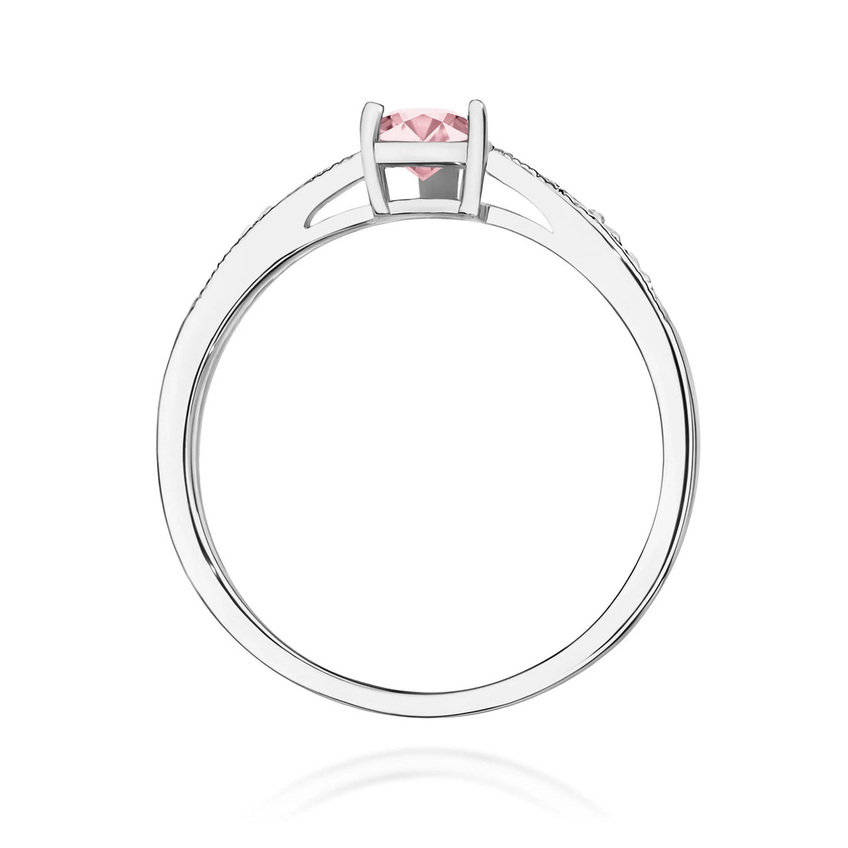 GREMARI 14K (585) White Gold engagement ring with Heart 0.50 ct Central and 0.03 ct Sideline Lab-grown Diamonds