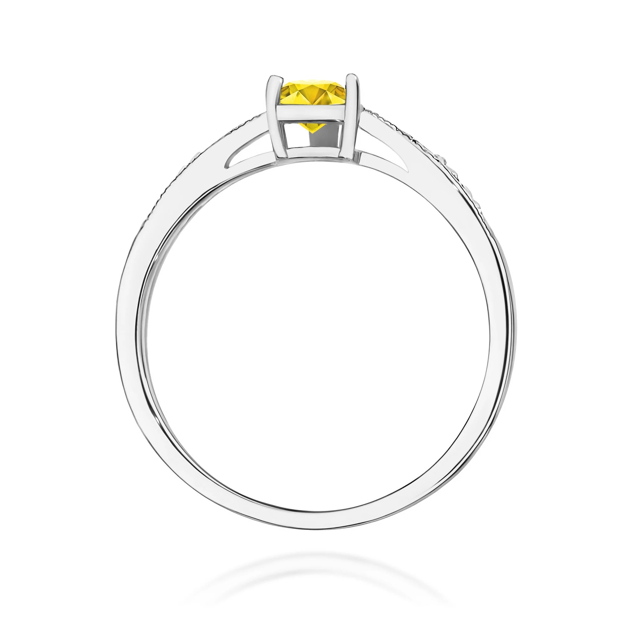 GREMARI 14K (585) White Gold engagement ring with Heart 0.50 ct Central and 0.03 ct Sideline Lab-grown Diamonds