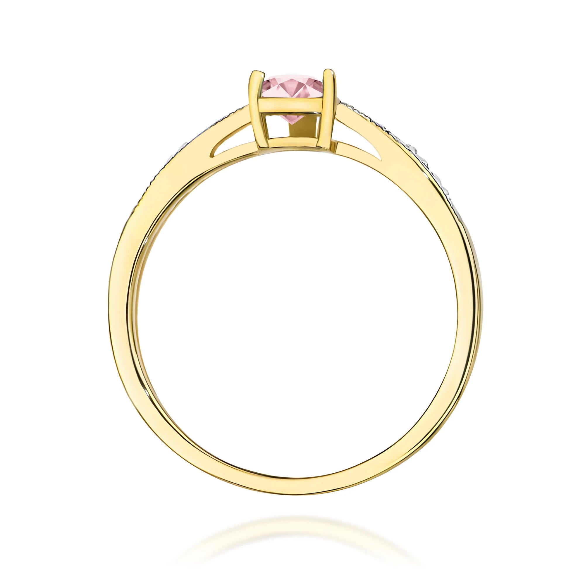 GREMARI 14K (585) Yellow Gold engagement ring with Heart 0.50 ct Central and 0.03 ct Sideline Lab-grown Diamonds
