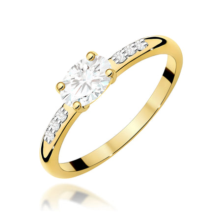 GREMARI Yellow Gold engagement ring with Oval 0.40 ct Central and 0.03 ct Sideline Lab-grown Diamonds