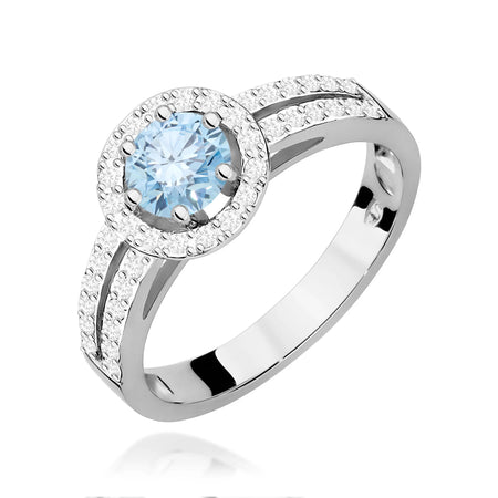 GREMARI White Gold engagement ring with Round 0.50 ct Central and 0.20 ct Sideline Lab-grown Diamonds
