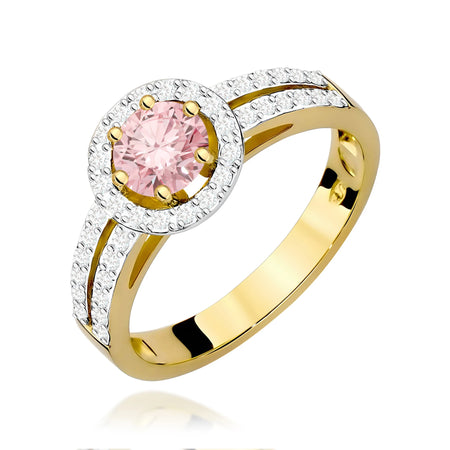 GREMARI Yellow Gold engagement ring with Round 0.50 ct Central and 0.20 ct Sideline Lab-grown Diamonds