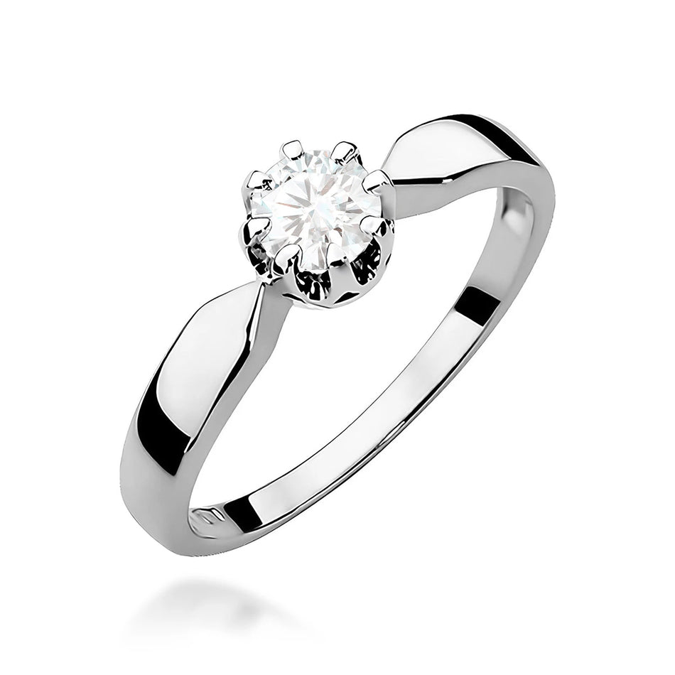 Prsteň z bieleho zlata s lab-grown diamantom 0,50 ct Round/Brilliant