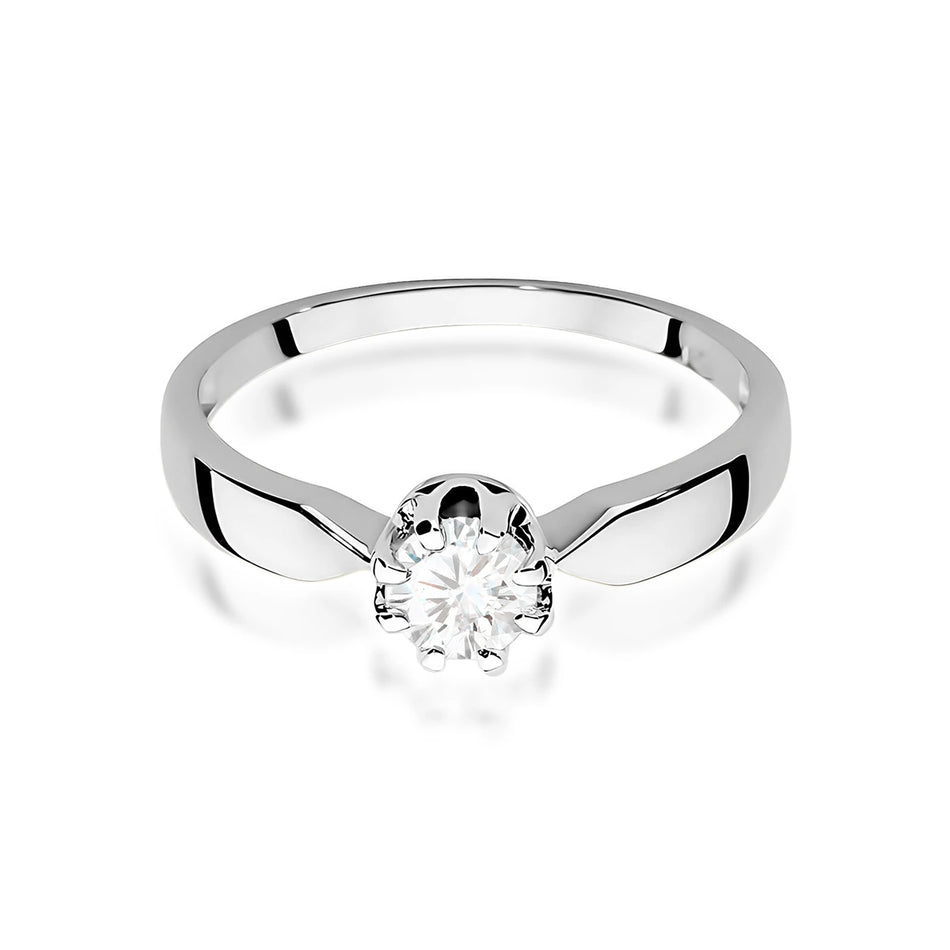 Prsteň z bieleho zlata s lab-grown diamantom 0,50 ct Round/Brilliant