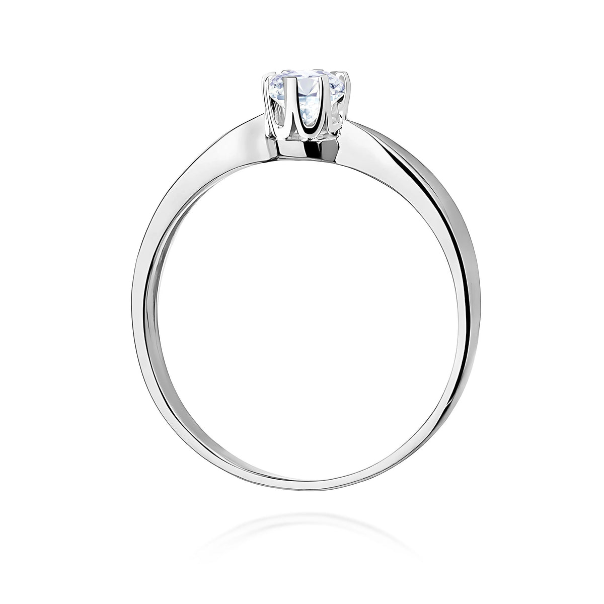 Prsteň z bieleho zlata s lab-grown diamantom 0,50 ct Round/Brilliant