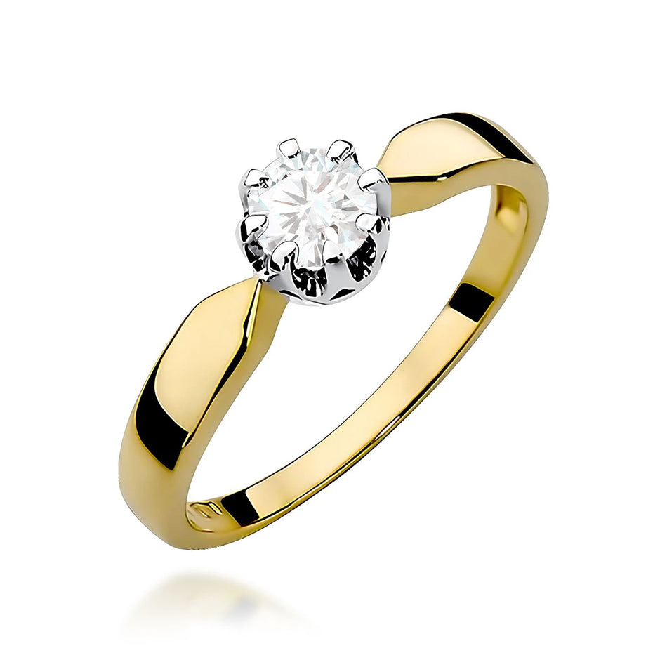 Prsteň zo žltého zlata s lab-grown diamantom 0,50 ct Round/Brilliant