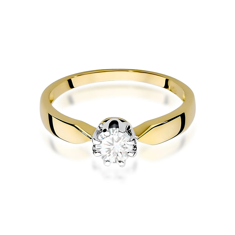 Prsteň zo žltého zlata s lab-grown diamantom 0,50 ct Round/Brilliant