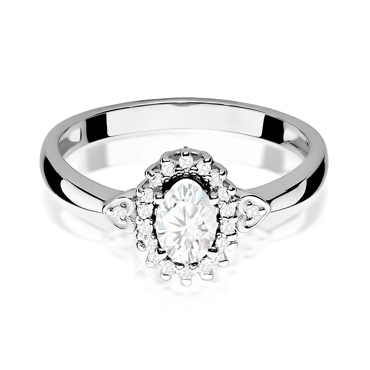 Prsteň z bieleho zlata s 0,40 ct a 0,10 ct lab-grown diamantmi