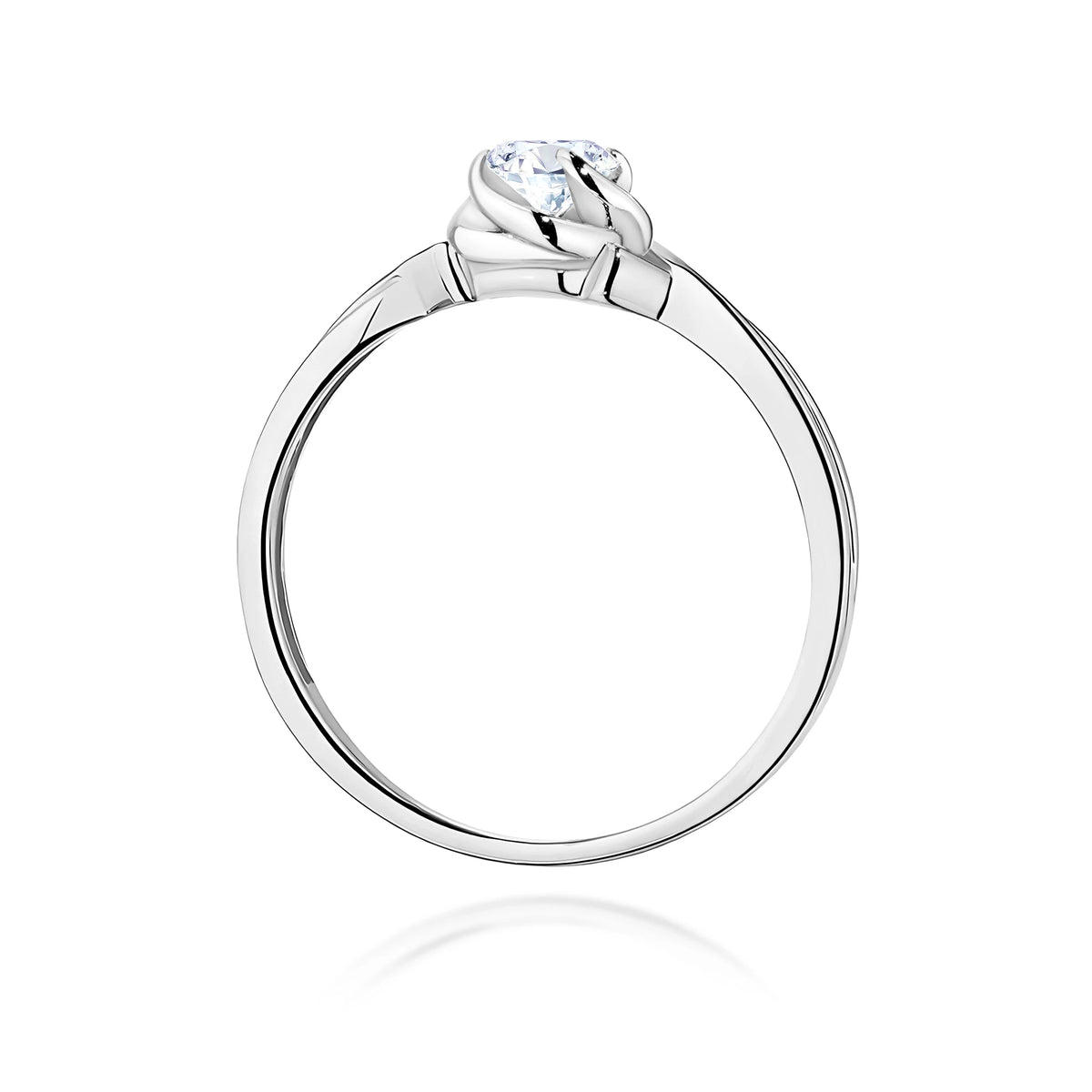 Prsteň z bieleho zlata s lab-grown diamantom Round/Brilliant s hmotnosťou 0,30 ct