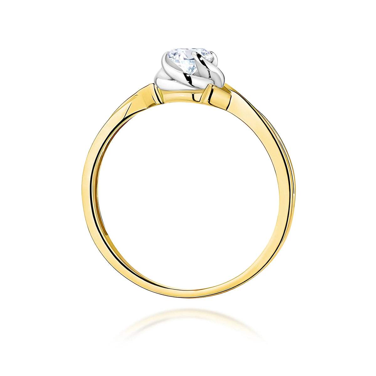 Prsteň zo žltého zlata s lab-grown diamantom Round/Brilliant s hmotnosťou 0,30 ct