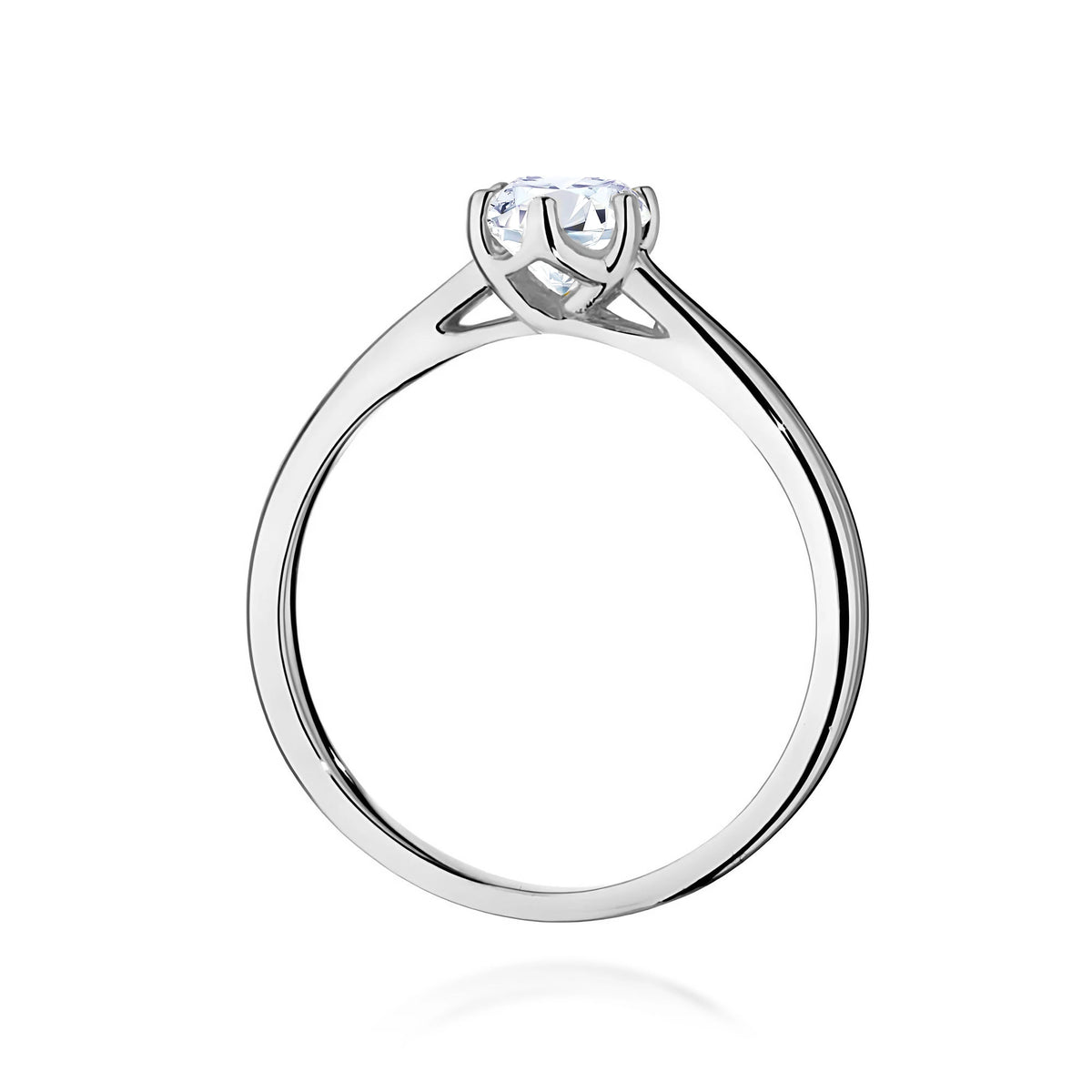 Prsteň z bieleho zlata s lab-grown diamantom 0,50 ct Round/Brilliant