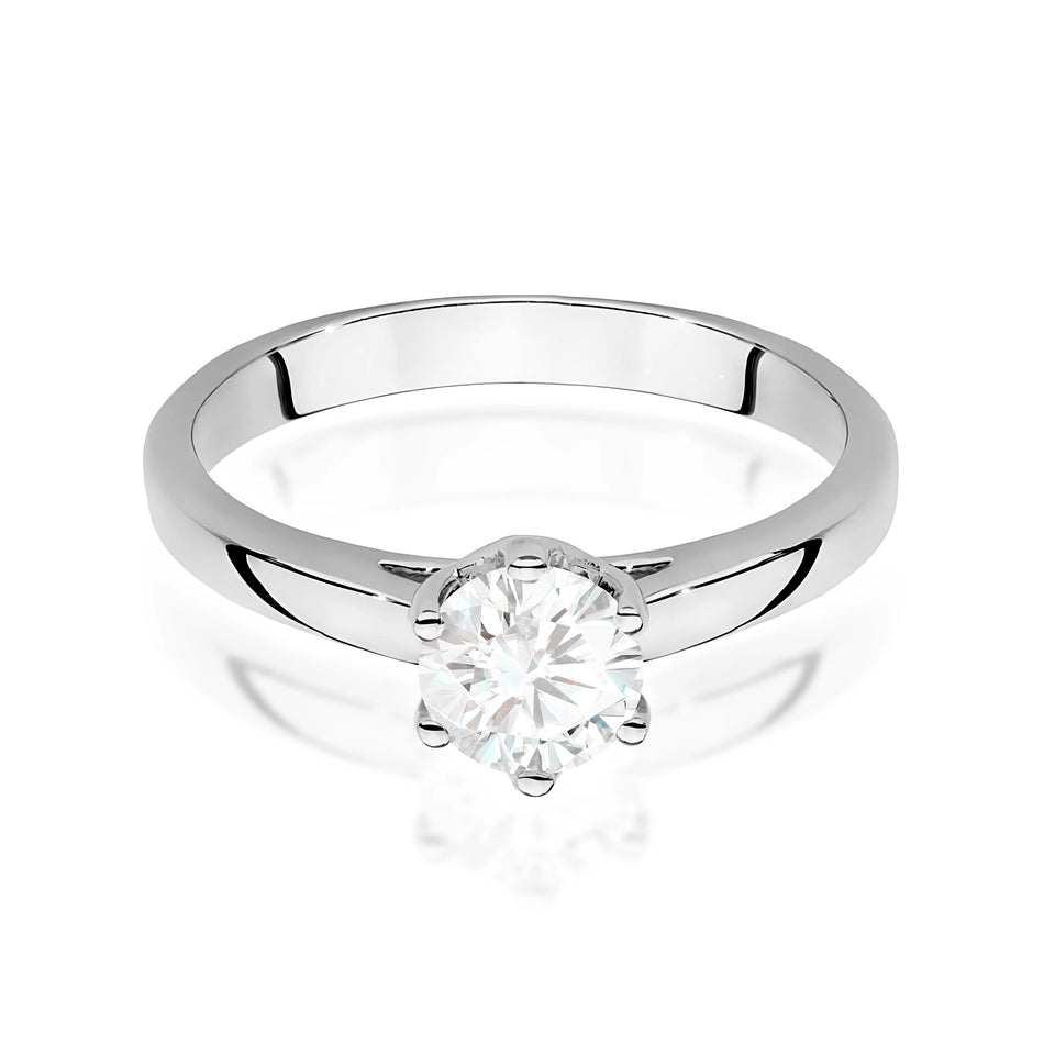 Prsteň z bieleho zlata s lab-grown diamantom 0,70 ct Round/Brilliant