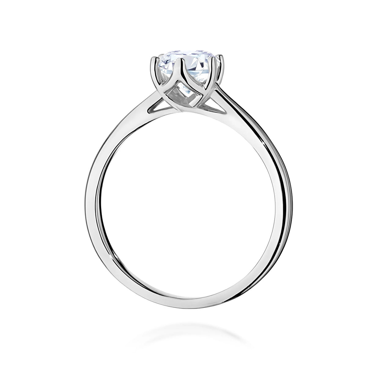 Prsteň z bieleho zlata s lab-grown diamantom 0,70 ct Round/Brilliant
