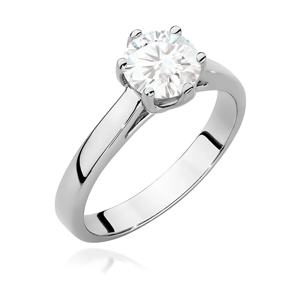 Prsteň z bieleho zlata s lab-grown diamantom 1,00 ct Round/Brilliant