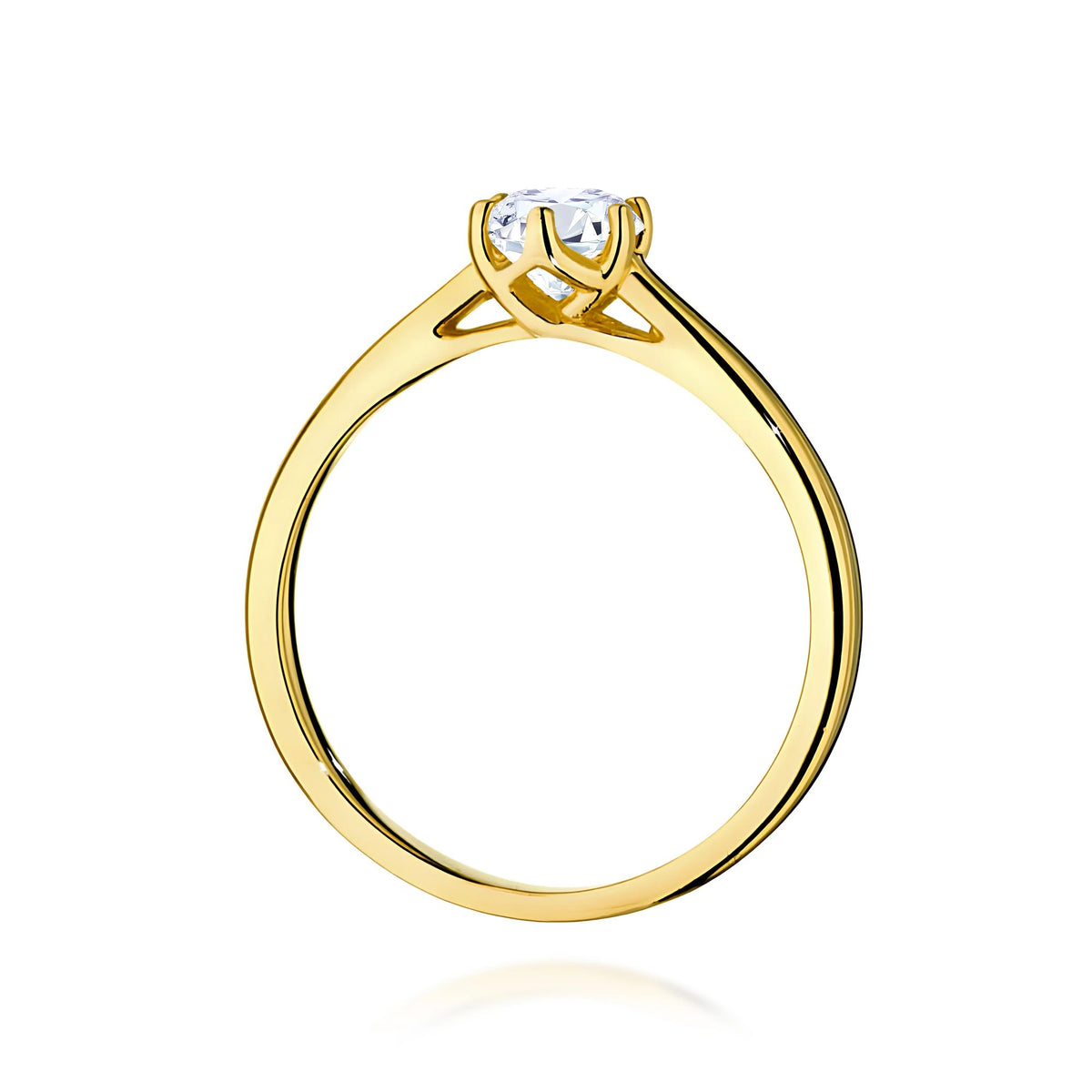 Prsteň zo žltého zlata s lab-grown diamantom 0,40 ct Round/Brilliant
