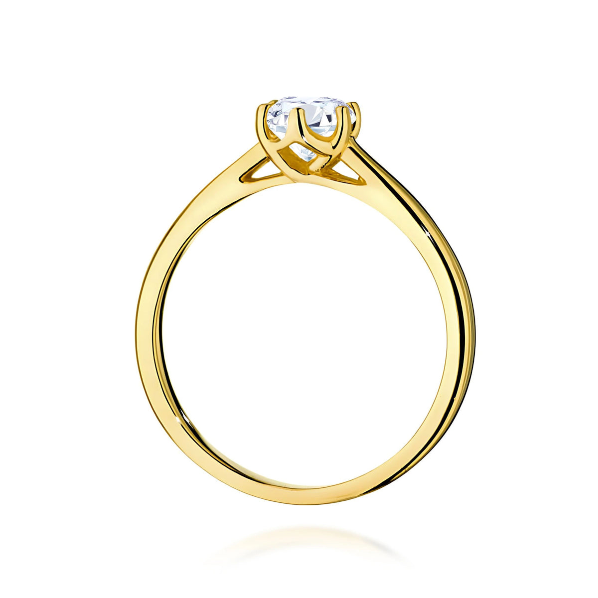 Prsteň zo žltého zlata s lab-grown diamantom 0,50 ct Round/Brilliant