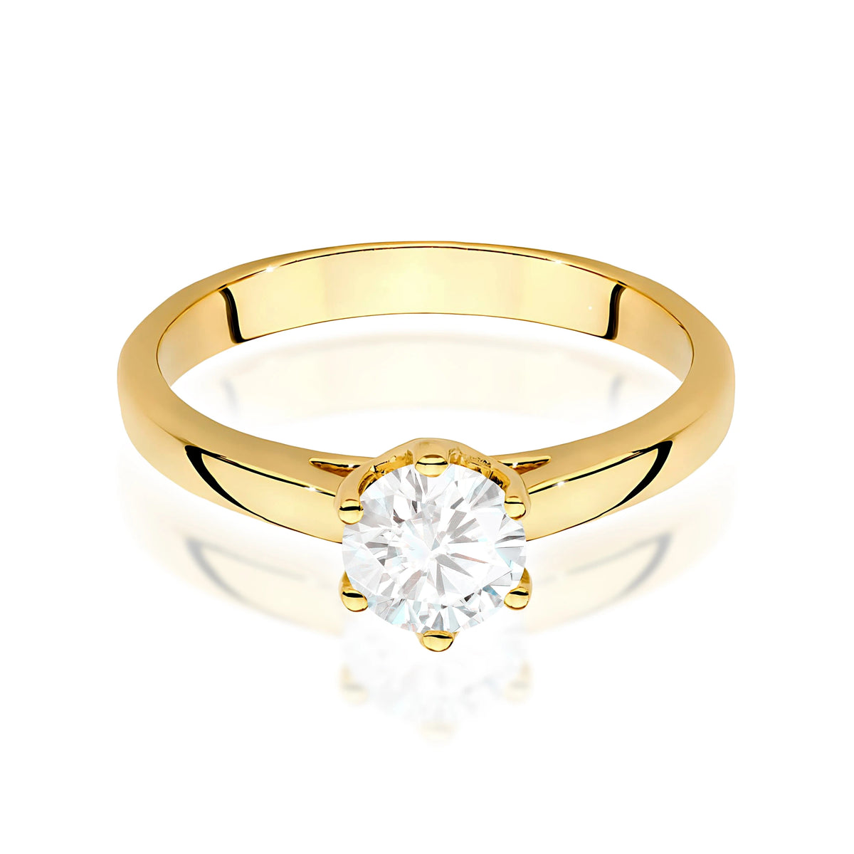 Prsteň zo žltého zlata s lab-grown diamantom 0,70 ct Round/Brilliant