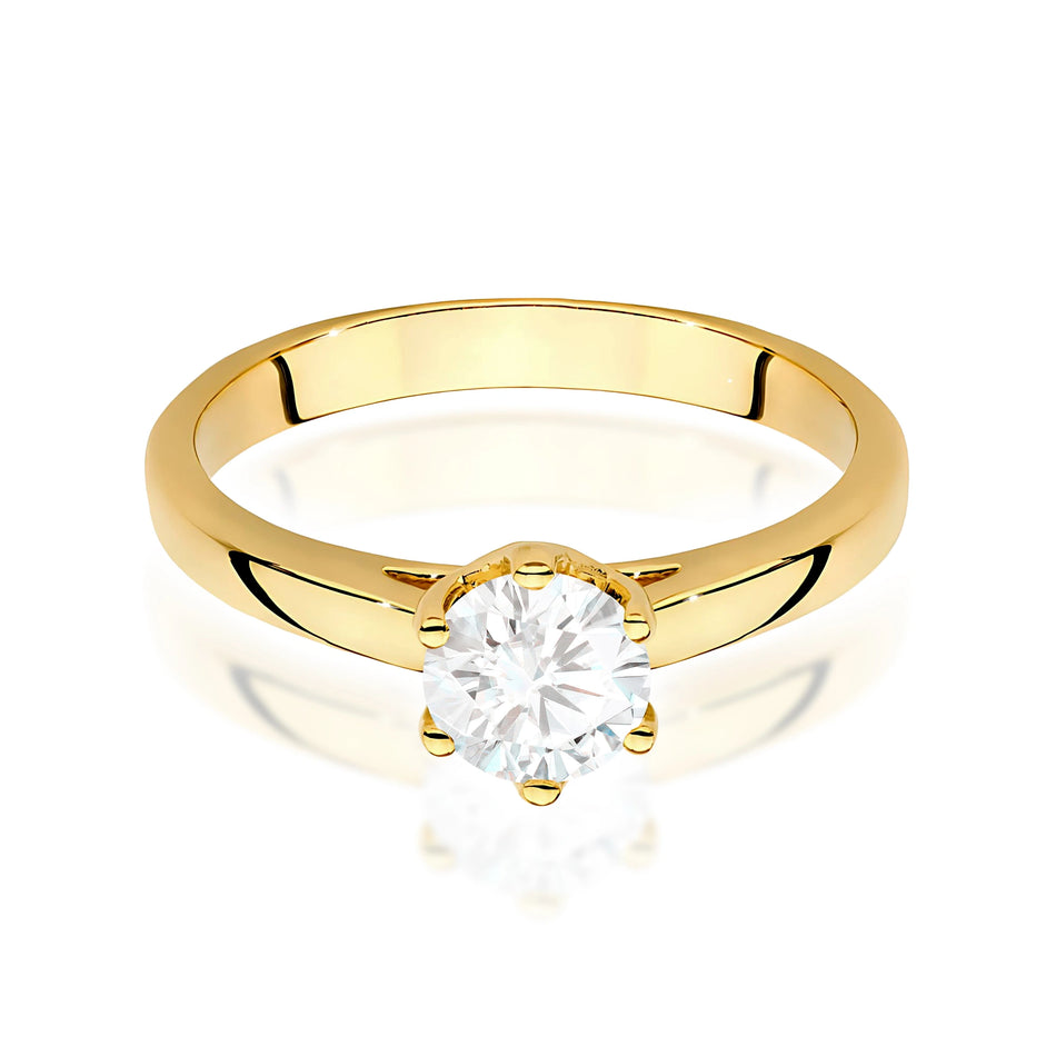 Prsteň zo žltého zlata s lab-grown diamantom 0,70 ct Round/Brilliant