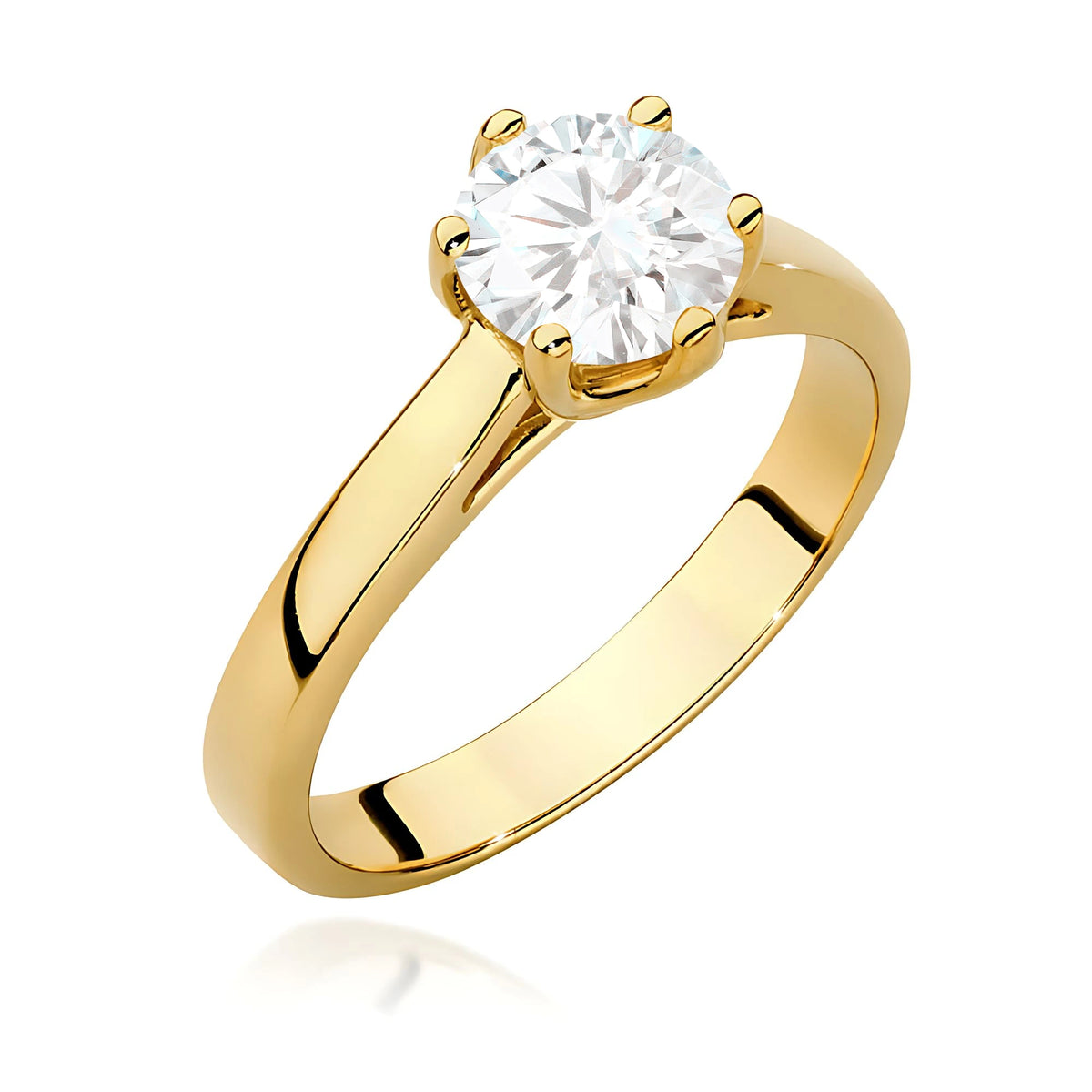 Prsteň zo žltého zlata s lab-grown diamantom 1,00 ct Round/Brilliant