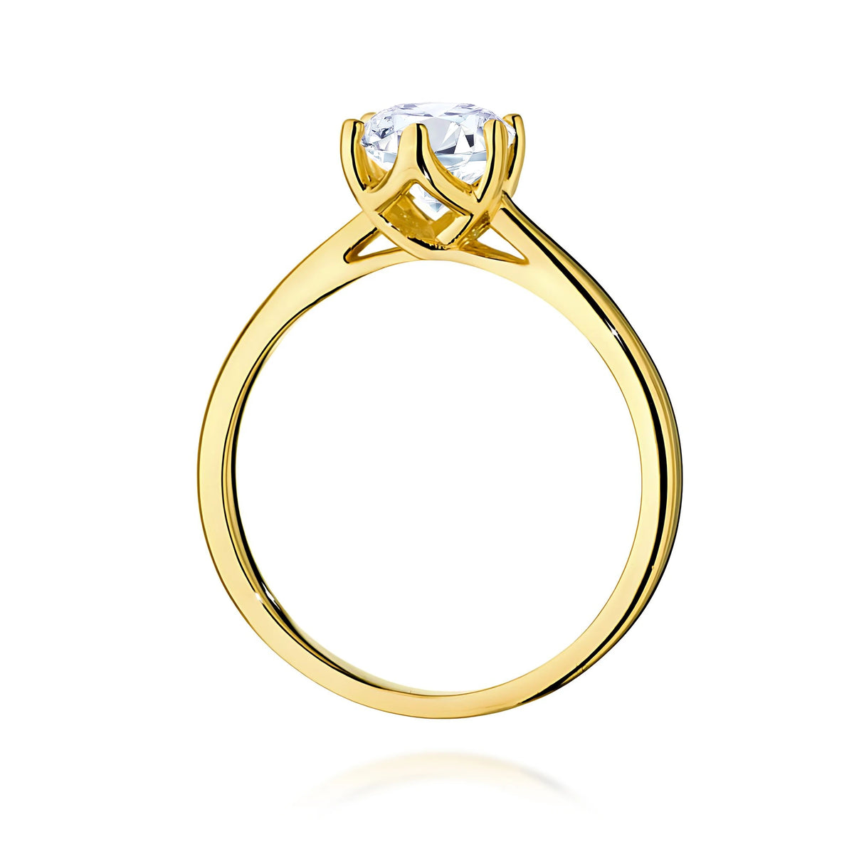 Prsteň zo žltého zlata s lab-grown diamantom 1,00 ct Round/Brilliant