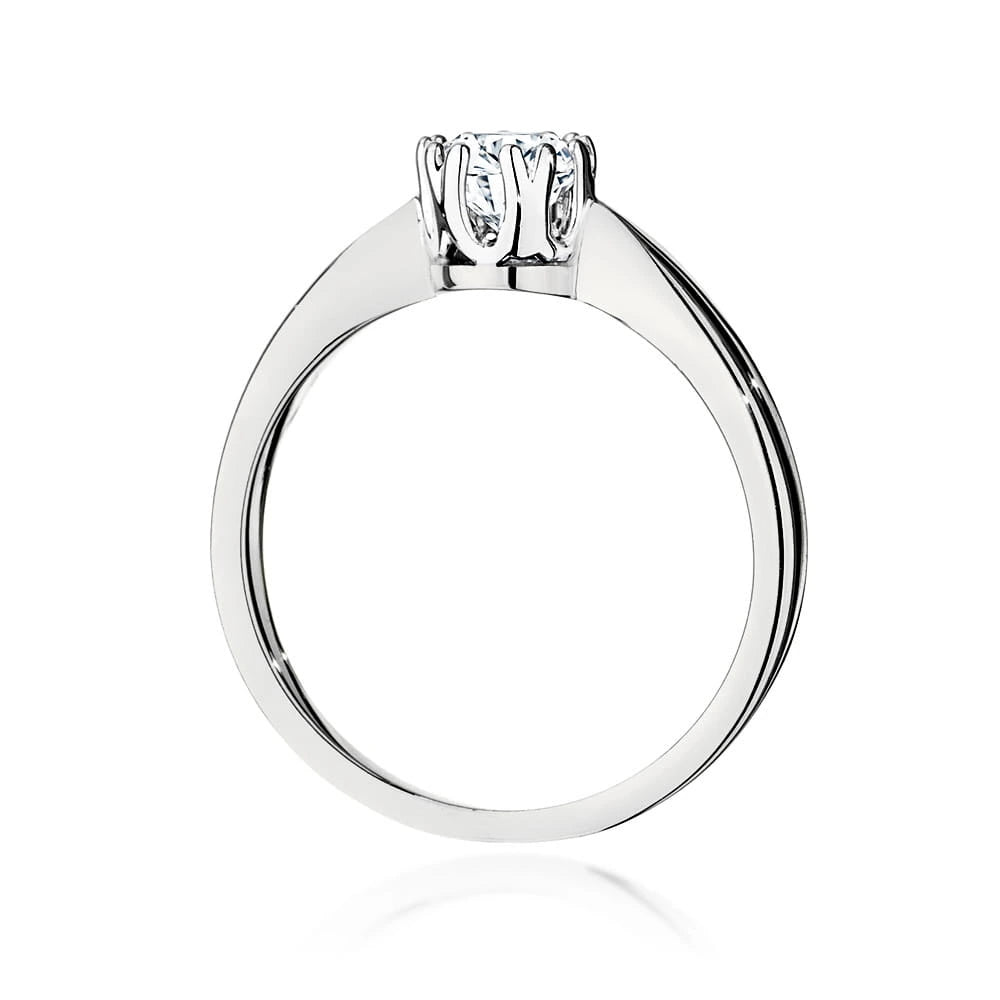 Prsteň z bieleho zlata s lab-grown diamantom Round/Brilliant s hmotnosťou 0,40 ct