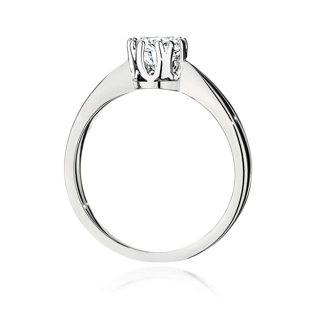 Prsteň z bieleho zlata s lab-grown diamantom Round/Brilliant s hmotnosťou 0,50 ct