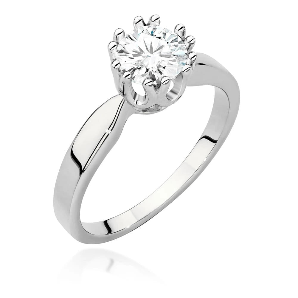 Prsteň z bieleho zlata s lab-grown diamantom Round/Brilliant s hmotnosťou 0,70 ct