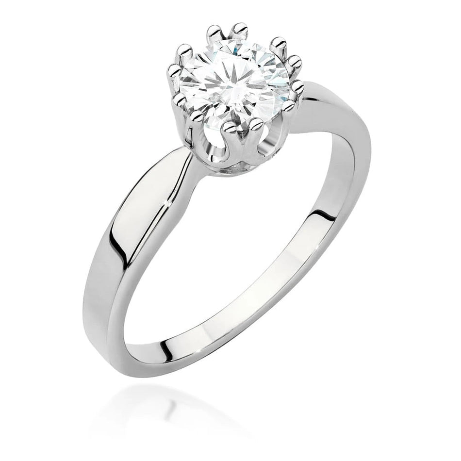 Prsteň z bieleho zlata s lab-grown diamantom Round/Brilliant s hmotnosťou 0,70 ct