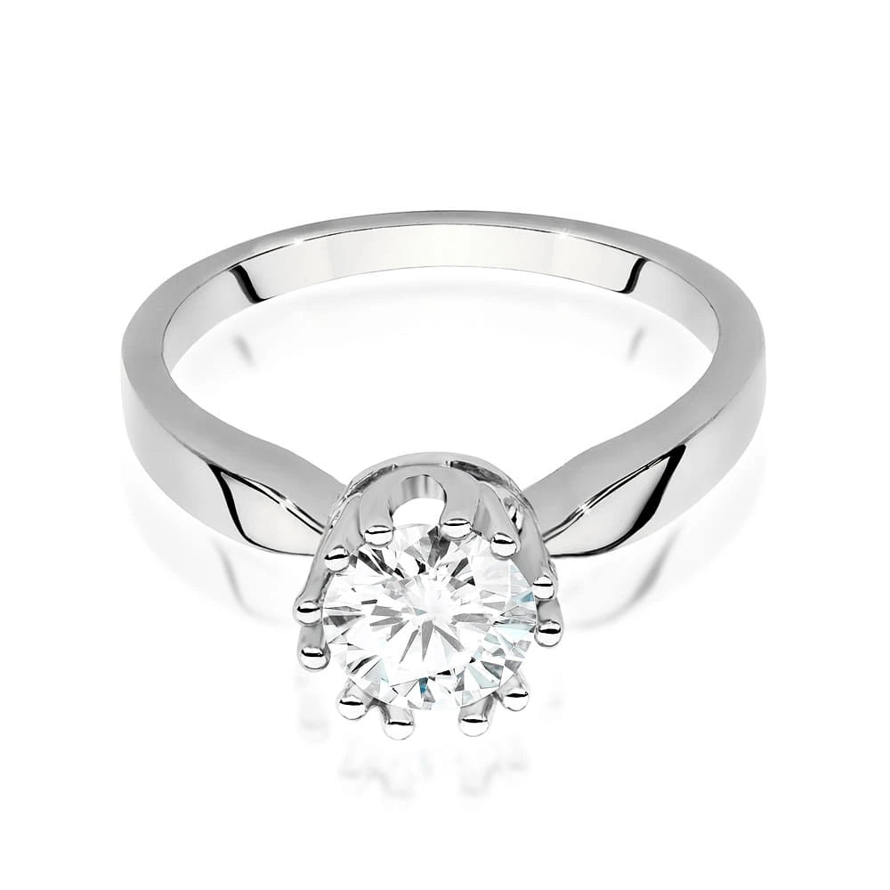Prsteň z bieleho zlata s lab-grown diamantom Round/Brilliant s hmotnosťou 0,70 ct